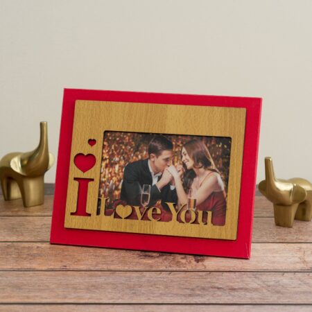 Couples Red Photo Frame with Tree Design